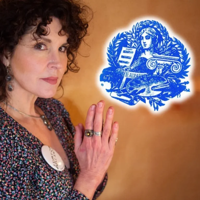 Crista with French Academy of Arts, Letters & Sciences logo