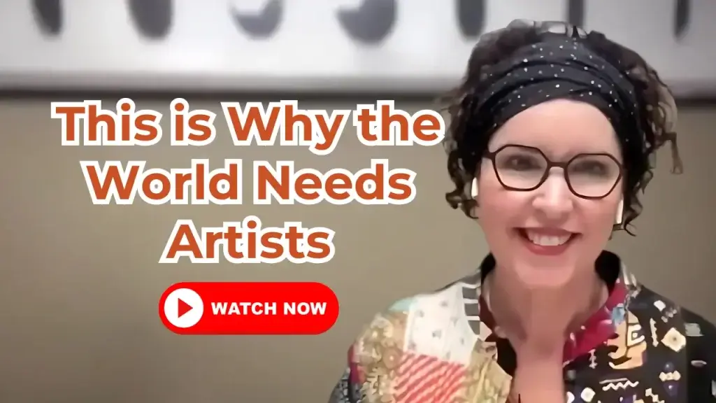 Crista teaching Courageous Artists on Zoom about creative mindset