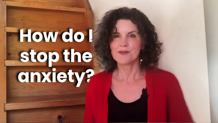 Crista Cloutier speaking on camera in a video talking about faith, grace, and joy for artists.