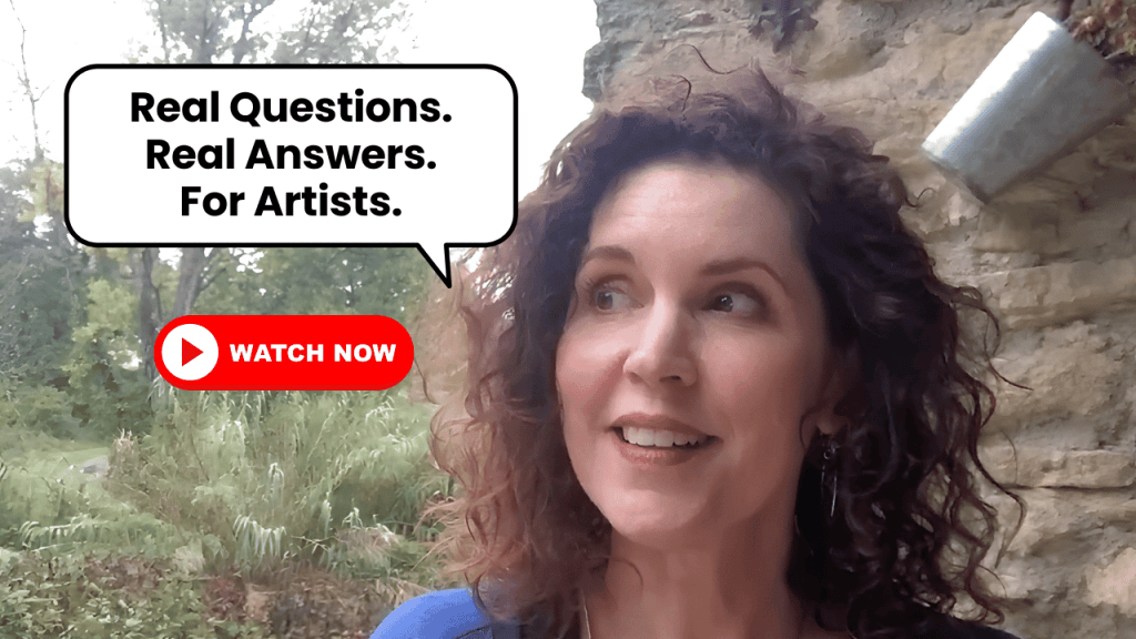 Crista Cloutier speaking on camera about real questions and real answers for artists
